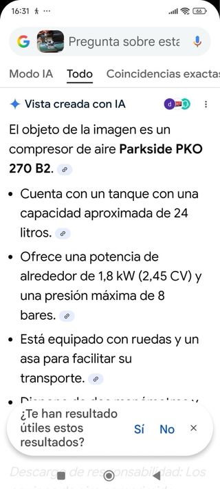 Compresor de aire Parkside PKO 270 B2