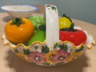 Frutero cerámica con asa