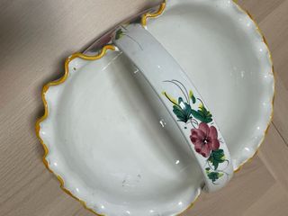 Frutero cerámica con asa