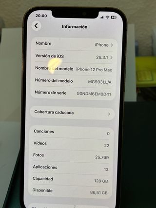 iPhone 12 Pro Max 128GB Oro;Impecable