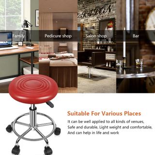Taburete de trabajo regulable rojo