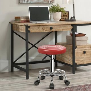 Taburete de trabajo regulable rojo