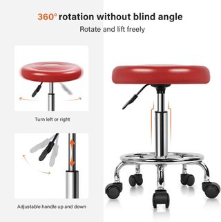 Taburete de trabajo regulable rojo