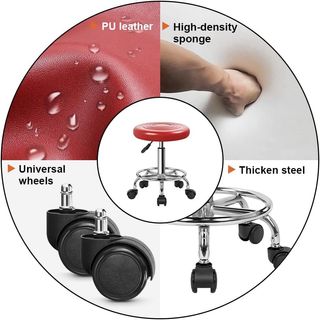 Taburete de trabajo regulable rojo