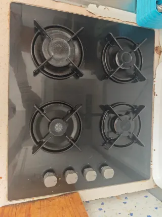 Cocina de gas negra 4 fuegos