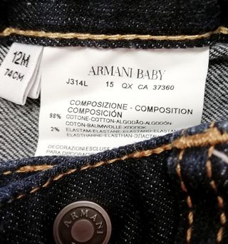 Jeans Armani Baby taglia 12 mesi