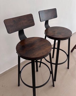 Taburetes altos madera y metal