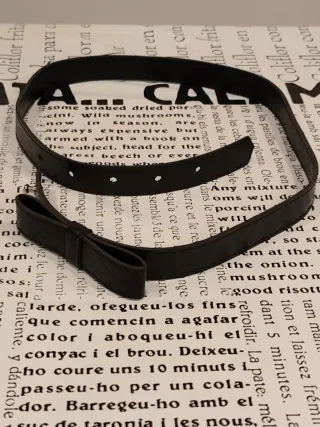 Cinturón de piel negro mujer