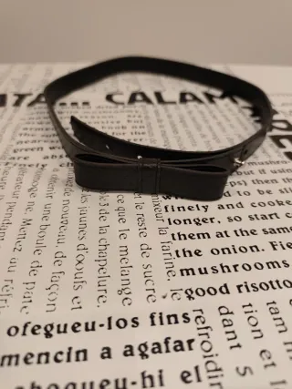 Cinturón de piel negro mujer