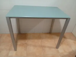 Mesa de cocina cristal y metal 90x55