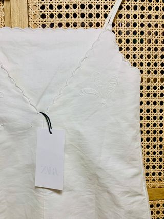 Vestido blanco algodón y lino