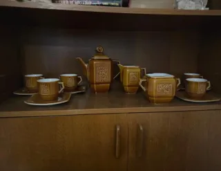 Juego de café vintage marrón