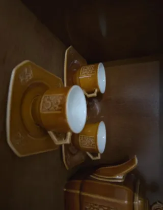 Juego de café vintage marrón