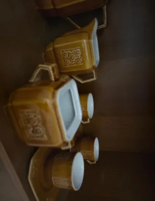 Juego de café vintage marrón