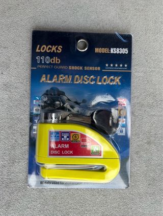 Candado disco freno moto con alarma 105db NUEVO