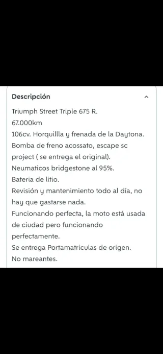 Triumph Street Triple 675 R - Blanca y Roja