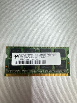 Memoria RAM Micron 2GB DDR3 1066MHz