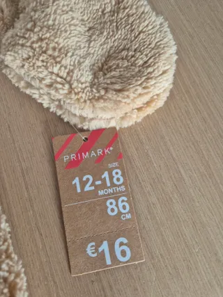 Pijama reno peluche bebé primark 86 cm NUEVO