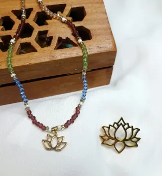 Colgante y Pin Flor de Loto Acero Inoxidable