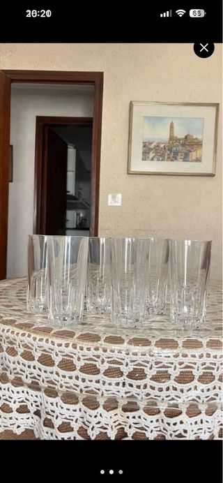 6 Vasos Altos Cristal Nuevos