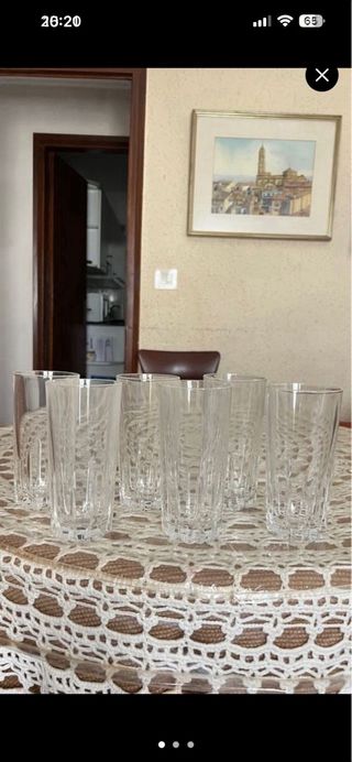 6 Vasos Altos Cristal Nuevos