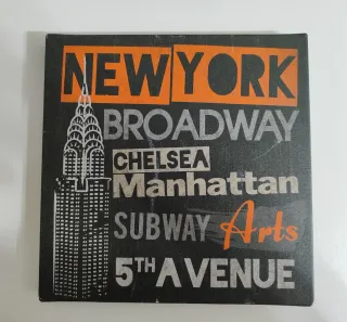 Set de 3 cuadros, lámina en bastidor. 25x25 cm.