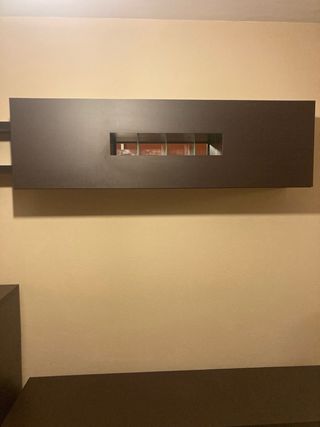 Mueble de salón madera y cristal