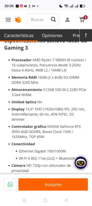 Lenovo IdeaPad 3 Gaming 15ACH6