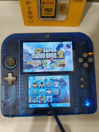 Nintendo 2DS edición especial 64gb juegos transp.