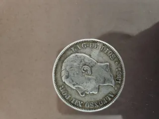 5 Pesetas Alfonso XIII 1884 Plata