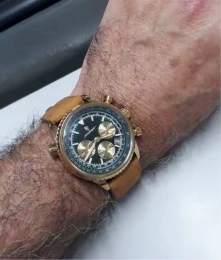 Reloj Poedagar Hombre Dorado y Marrón