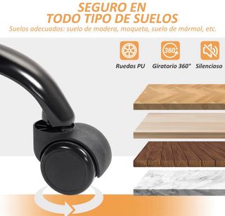 Silla de oficina negra con reposapiés