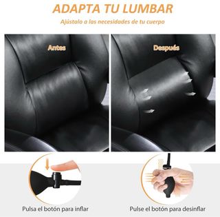 Silla de oficina negra con reposapiés