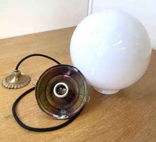 Lámpara de techo Modernista globo cristal opalina