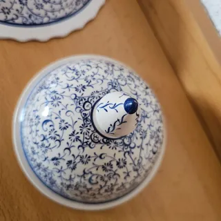 Bombonera cerámica artesanal azul