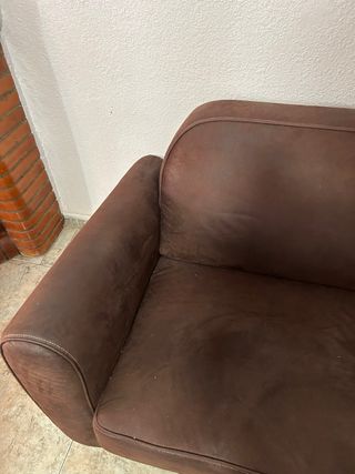 Sofá 2/3 plazas marrón ante