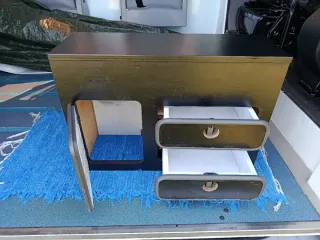 Mueble Camper Negro con Cajones y Puerta