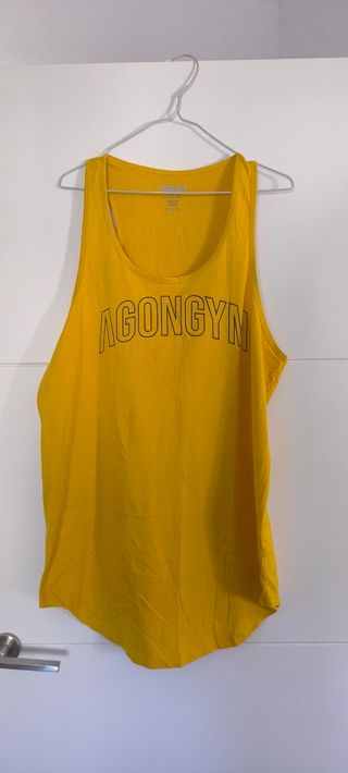 Camiseta tirantes hombre Agongym talla L amarilla