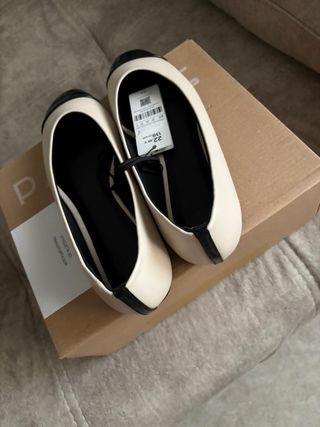 Bailarinas Parfois Beige y Negro Talla 37