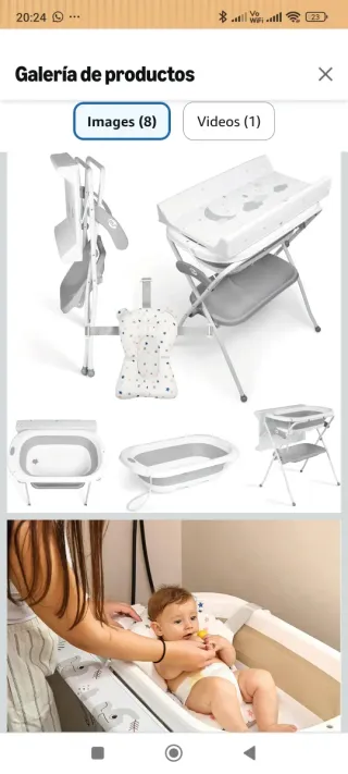 Bañera cambiador bebé plegable