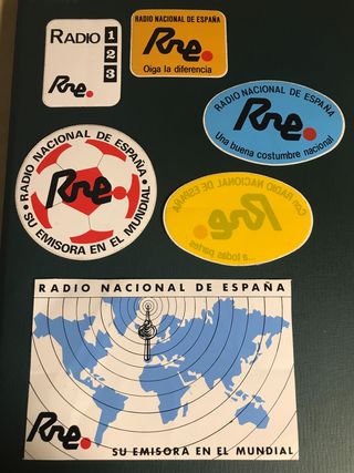 Lote 6 pegatinas RNE Radio Nacional España vintage