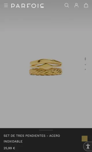 Set anillos acero inoxidable dorado. Talla S