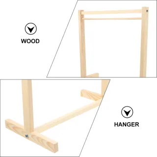 Perchero de Madera para Ropa de Muñecas