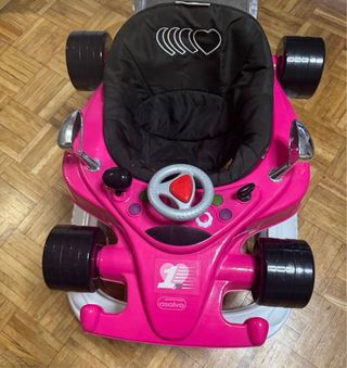 Andador bebé F1 rosa y blanco