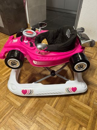 Andador bebé F1 rosa y blanco