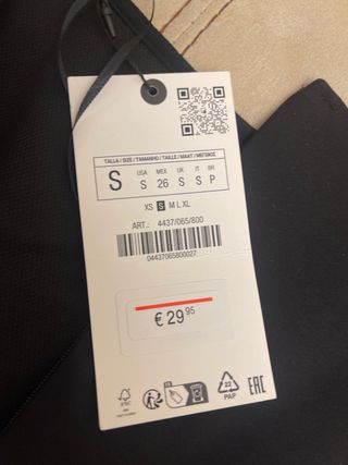 Vestido Zara Negro Talla S Nuevo