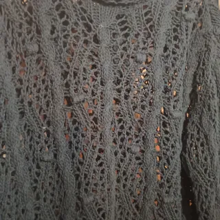 Jersey Zara calado manga larga negro