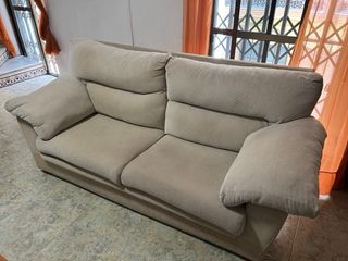 Sofá 3/4 plazas beige tela