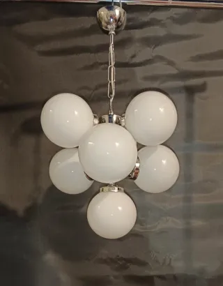 Lampara de techo "Space Age" de 7 tulipas