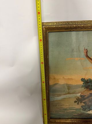 Stampa antica S. Giovanni Battista con cornice